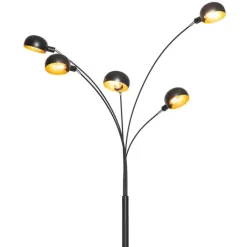 QAZQA Stehlampen|Wohnzimmerlampen*Design-Stehlampe schwarz mit Gold 5 Lichter - Sixties Marmo