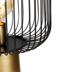 QAZQA Stehlampen|Wohnzimmerlampen*Design-Stehlampe schwarz mit Gold - Mayelle