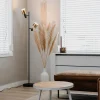 QAZQA Schlafzimmerlampen|Esszimmerlampen*Design-Stehlampe schwarz mit goldenen 2-Lichtern - Stijn