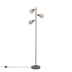 QAZQA Stehlampen|Wohnzimmerlampen*Design-Stehlampe Schwarz mit Gold 3-flammig - Noud