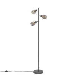 QAZQA Stehlampen|Wohnzimmerlampen*Design-Stehlampe Schwarz mit Gold 3-flammig - Noud