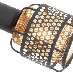 QAZQA Stehlampen|Wohnzimmerlampen*Design-Stehlampe Schwarz mit Gold 3-flammig - Noud