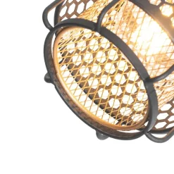 QAZQA Stehlampen|Wohnzimmerlampen*Design-Stehlampe Schwarz mit Gold 3-flammig - Noud