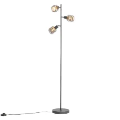QAZQA Stehlampen|Wohnzimmerlampen*Design-Stehlampe Schwarz mit Gold 3-flammig - Noud