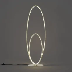 QAZQA Led-Stehlampen|Stehlampen*Design-Stehleuchte Beige inkl. LED 3-Stufen-Dimmbar - Boomerang