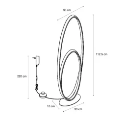 QAZQA Led-Stehlampen|Stehlampen*Design-Stehleuchte Beige inkl. LED 3-Stufen-Dimmbar - Boomerang