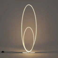 QAZQA Led-Stehlampen|Stehlampen*Design-Stehleuchte Beige inkl. LED 3-Stufen-Dimmbar - Boomerang