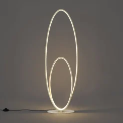 QAZQA Led-Stehlampen|Stehlampen*Design-Stehleuchte Beige inkl. LED 3-Stufen-Dimmbar - Boomerang