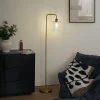 QAZQA Stehlampen|Wohnzimmerlampen*Design-Stehleuchte Bronze mit Klarglas - Domo