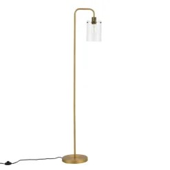 QAZQA Stehlampen|Wohnzimmerlampen*Design-Stehleuchte Bronze mit Klarglas - Domo
