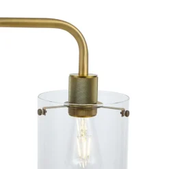 QAZQA Stehlampen|Wohnzimmerlampen*Design-Stehleuchte Bronze mit Klarglas - Domo