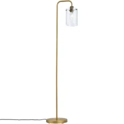 QAZQA Stehlampen|Wohnzimmerlampen*Design-Stehleuchte Bronze mit Klarglas - Domo