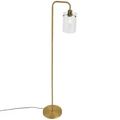 QAZQA Stehlampen|Wohnzimmerlampen*Design-Stehleuchte Bronze mit Klarglas - Domo