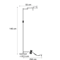 QAZQA Led-Stehlampen|Stehlampen*Design-Stehleuchte Dunkelbronze inkl. LED mit Touch-Dimmer - Notia