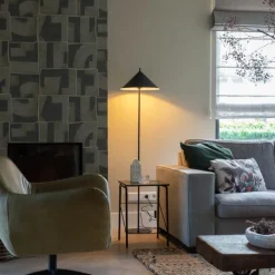 QAZQA Stehlampen|Wohnzimmerlampen*Design-Stehleuchte Schwarz Dreieck - Triangolo