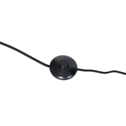 QAZQA Schlafzimmerlampen|Esszimmerlampen*Design-Stehleuchte schwarz mit Gold und Rauchglas – Zuzanna