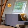 QAZQA Stehlampen|Wohnzimmerlampen*Design-Stehleuchte schwarz mit goldenem Glas - Bert