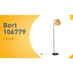 QAZQA Stehlampen|Wohnzimmerlampen*Design-Stehleuchte schwarz mit goldenem Glas - Bert