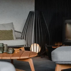 QAZQA Gartenbeleuchtung|Stehlampen*Design-Stehleuchte schwarz mit Opal 110 cm IP44 - Angela