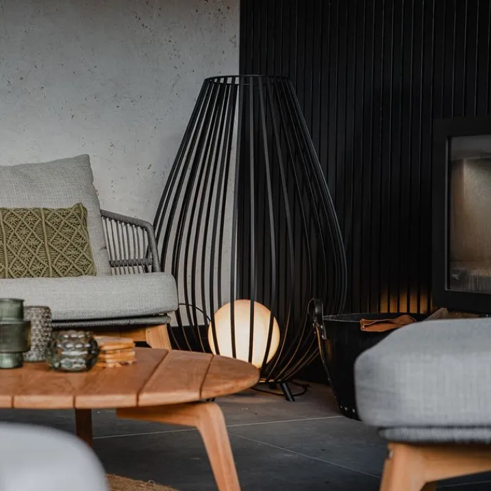 QAZQA Gartenbeleuchtung|Stehlampen*Design-Stehleuchte schwarz mit Opal 110 cm IP44 - Angela