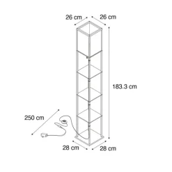 QAZQA Led-Stehlampen|Stehlampen*Design-Stehleuchte Schwarz-Weiß inkl. LED - Nea