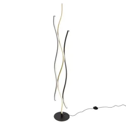 Trio Leuchten Led-Stehlampen|Stehlampen*Design-Stehleuchte Schwarz mit Gold inkl. Dimmbarer LED - Blaze