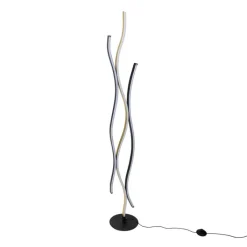 Trio Leuchten Led-Stehlampen|Stehlampen*Design-Stehleuchte Schwarz mit Gold inkl. Dimmbarer LED - Blaze