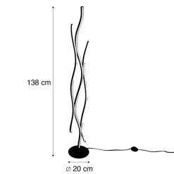Trio Leuchten Led-Stehlampen|Stehlampen*Design-Stehleuchte Schwarz mit Gold inkl. Dimmbarer LED - Blaze