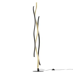 Trio Leuchten Led-Stehlampen|Stehlampen*Design-Stehleuchte Schwarz mit Gold inkl. Dimmbarer LED - Blaze