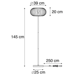 QAZQA Stehlampen|Wohnzimmerlampen*Design-Stehleuchte Schwarz Draht - Johanna