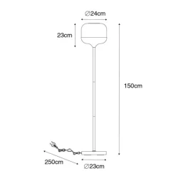 QAZQA Stehlampen|Wohnzimmerlampen*Design-Stehleuchte schwarz mit Gold und Rauchglas – Kyan