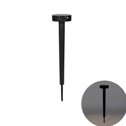 QAZQA Gartenbeleuchtung|Led-Außenleuchten*Design-Stiftspot schwarz inkl. LED und Dimmer IP55 Solar - Fiorina