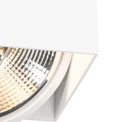QAZQA Deckenstrahler|Aufbaustrahler*Designstrahler weiß rechteckig AR111 2-flammig - Box