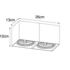 QAZQA Deckenstrahler|Aufbaustrahler*Designstrahler weiß rechteckig AR111 2-flammig - Box