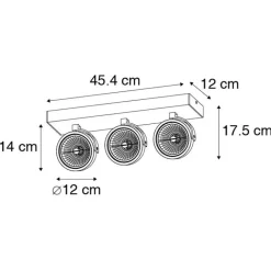 QAZQA Deckenstrahler|Aufbaustrahler*Designstrahler weiß verstellbar 3-flammig - Go