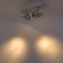 QAZQA Schlafzimmerlampen|Küchenlampen*Designstrahler weiß verstellbar 2-flammig - Go