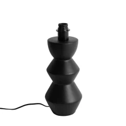 QAZQA Leuchten Ohne Schirm|Tischlampen*Design-Tischlampe aus schwarzer Keramik 16 cm ohne Schirm – Alisia