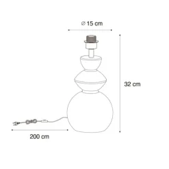 QAZQA Leuchten Ohne Schirm|Tischlampen*Design-Tischlampe aus weißer Keramik 15 cm ohne Schirm – Alisia