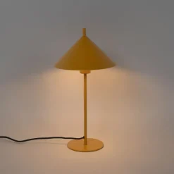 QAZQA Tischlampen|Wohnzimmerlampen*Design-Tischlampe gelb - Triangolo