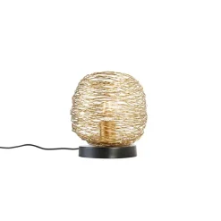 QAZQA Tischlampen|Wohnzimmerlampen*Design-Tischlampe Gold 20 cm - Sarella