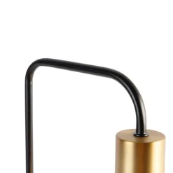 QAZQA Tischlampen|Wohnzimmerlampen*Design-Tischlampe schwarz mit Gold und Rauchglas - Zuzanna