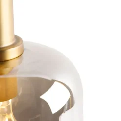 QAZQA Tischlampen|Wohnzimmerlampen*Design-Tischlampe schwarz mit Gold und Rauchglas - Zuzanna