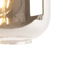 QAZQA Tischlampen|Wohnzimmerlampen*Design-Tischlampe schwarz mit Gold und Rauchglas - Zuzanna