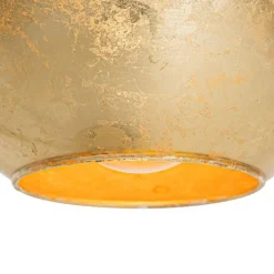 QAZQA Tischlampen|Wohnzimmerlampen*Design-Tischlampe schwarz mit goldenem Glas - Bert