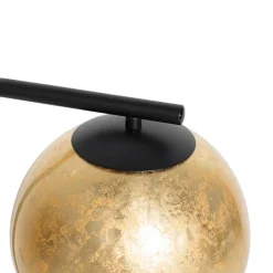 QAZQA Tischlampen|Wohnzimmerlampen*Design-Tischlampe schwarz mit goldenem Glas - Bert