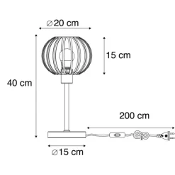 QAZQA Tischlampen|Wohnzimmerlampen*Design-Tischlampe schwarz - Johanna