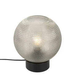 QAZQA Tischlampen|Wohnzimmerlampen*Design-Tischlampe schwarz mit Rauchglas - Chico