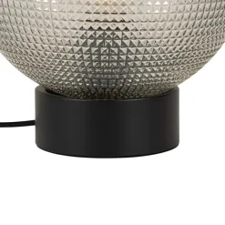 QAZQA Tischlampen|Wohnzimmerlampen*Design-Tischlampe schwarz mit Rauchglas - Chico