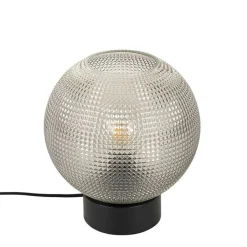 QAZQA Tischlampen|Wohnzimmerlampen*Design-Tischlampe schwarz mit Rauchglas - Chico