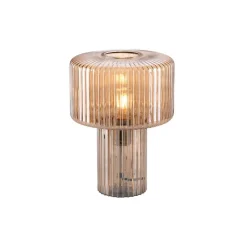 Paul Neuhaus Tischlampen|Wohnzimmerlampen*Design-Tischleuchte aus bernsteinfarbenem Glas - Andro